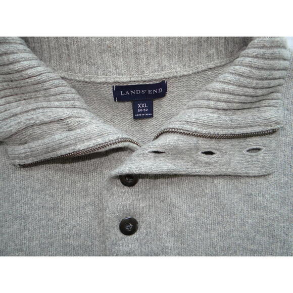 Lands' End Men's XXL Gray Button-Up Sweater - Picture 3 of 3